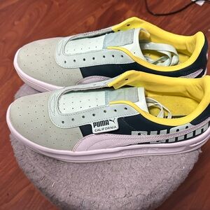 Puma California Sneakers in Mint and Yellow